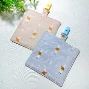 抗菌環保布/純棉夾紗兒童手帕/手帕夾/擦手巾/小方巾(兔子)