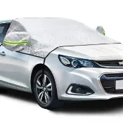 【YORI 優里】汽車半罩(車用前檔玻璃車罩 汽車三窗遮陽罩 通用車型 鋁膜車罩 防鳥屎 車罩 防曬 隔熱)
