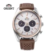 ORIENT 東方錶 Quartz Sports系列 太陽能跑馬計時腕錶 皮帶款 白色 RA-TX0306S - 40.0 mm