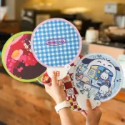 客製化 應援扇 扇子 透扇 定製明星應援扇 折疊扇子定製 夏季 應援便攜卡通廣告反光飛盤團扇 定做logo