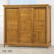 【在地人傢俱】23 歡樂購N-非洲柚木色全實木8x7尺推門衣櫃/衣櫥 KH179-2
