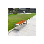 (店+)熱賣免運戶外防腐木塑木長椅子不銹鋼公園椅庭院座椅 N9D7