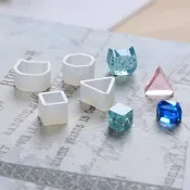 耳墜耳環迷你正方體小貓三角模具石頭模具 耳釘矽膠模具 水晶滴膠飾品模 🚀台灣出貨【小陶器手作素材】
