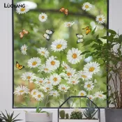 洛陽牡丹靜電窗貼自粘窗貼春夏花卉窗貼蝴蝶野花靜電玻璃貼雙面裝飾傢居