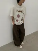 喜挖2店 INKNOTS復古高級感金錢豹卡通印花短袖T恤男女慵懶風小眾寬鬆上衣