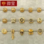 協貿國際日用品生活6館 越南沙金串珠指南針骷髏頭皮繩手鏈男女日月星云電轉運珠鍍金手鏈