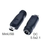 Mini USB (公) 轉 DC (母)  轉接頭 MiniUSB A125