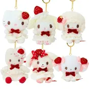 小禮堂 Sanrio 三麗鷗 絨毛玩偶吊飾 (草莓鮮奶油蛋糕) Kitty 美樂蒂 Piano 小麥粉
