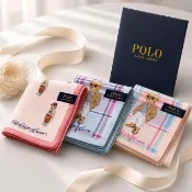 【RALPH LAUREN】POLO BEAR 格紋滿版小熊純棉手帕領巾(3款任選 48×48cm 日本製 附品牌紙袋)