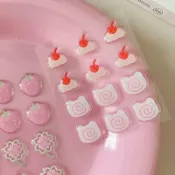 手帳貼紙 水晶貼畫 防水透明水晶貼 浮雕立體 DIY夏日款草莓水晶糖果凍貼紙可愛超仙蛋糕美甲手機殼diy立體裝飾品