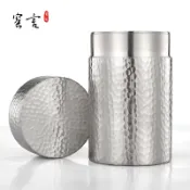 摩可美家 茶葉罐 純手工錘紋純錫罐茶倉純錫茶葉罐密封罐儲茶罐防潮保鮮錫壺器 免運開發票