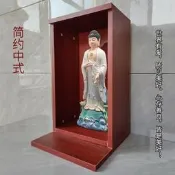 柚木色佛龕供桌加寬立櫃觀音佛祖關聖帝君擺放架直角頂中號高54寬40