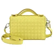 【TOD’S】TODS Diodon Mini 經典豆豆包麂皮手提兩用包河豚包(亮黃)