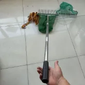 臺灣發貨新款趕海工具挖蛤蜊花蛤黃蜆田螺帶網兜鍍鋅焊接網耙沙灘趕海專用