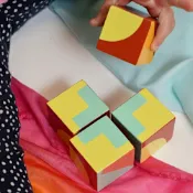 【美國 Mentari】彩色方塊益智積木(木製玩具/拼圖/蒙特梭利)