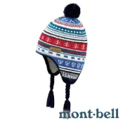 【mont-bell】LIGHT JACQUARD TIBETAN兒童遮耳針織毛球帽『BL藍』1118402