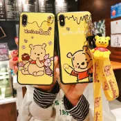 OPPO Reno 14 15 12 11 A5PRO A3PRO A79 A38可愛維尼熊小熊小豬公仔掛繩防摔手機殼