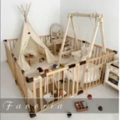 [Favoria] jollybaby圍欄（高度68cm，間距6.5cm ，連接器是咖啡色）
