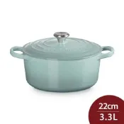 Le Creuset 典藏圓形鑄鐵鍋 22cm 3.3L 海洋之花 法國製 湯鍋 燉鍋 (電磁爐 IH爐可用)
