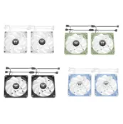 米特3C數位–曜越 CT140 ARGB 反轉 模組化線材設計 (二入) 黑色/白色/抹茶綠/繡球花藍