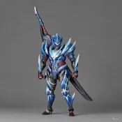 國產KO轉輪科技 驚奇山口式遊戲周邊魔物獵人冰原狼可動手辦模型