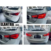 小亞車燈改裝＊全新 現代 ELANTRA 2012-2015 韓版 光條導光 紅殼 流水方向燈 尾燈