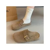 (店+)博肯半拖鞋女新款外穿半包頭拖鞋秋涼拖法式厚底勃肯鞋