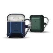 (店+)【DIKE】Air Pods 一代 二代 防摔強化收納套 保護套 防摔保護套 附防丟扣環 典雅藍 闇影綠 DTE321