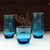 早期水杯－Flair－藍色鐳射 Laser Blue (舊物/老件/玻璃)