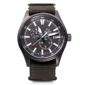 ORIENT 東方錶 黑面軍風飛行機械錶 帆布錶帶 42.4mm RA-AK0403N 日期星期顯示 台灣公司貨保固一年
