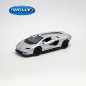 【WELLY 威利】4.75吋 藍寶堅尼 Lamborghini Countach LPI 800-4 經典復刻超跑模型 43818CW(銀色)
