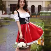 熱賣女士連衣裙德國慕尼黑啤酒節服裝巴伐利亞民族舞臺表演服