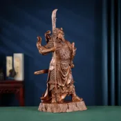 (店+)新品 紫銅關公立像家居辦公室供奉立刀武財神站像關二爺工藝品【QQJ917】