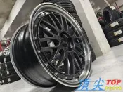 【頂尖】全新 19吋 深唇鋁圈 8.5J 5X112 ET35 CB66.6 亮黑底/銀車邊深唇 網狀/海拉風