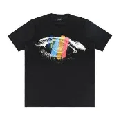 【Paul Smith】PAUL SMITH 字母LOGO眼睛噴印多彩造型圓領短袖T恤(男款/黑)
