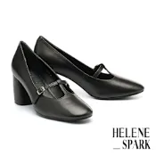 高跟鞋 HELENE_SPARK 優雅美學T字細帶羊皮高跟鞋－黑