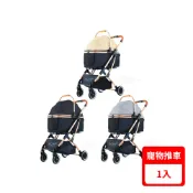 【全聯線上購】【iCat 寵喵樂】BND系列-中小型寵物推車外出貓狗包車包分離折叠铝合金滅震推車 (BNDC106)(*1入(買就送雨罩))