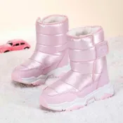 (店+)保暖靴兒童雪地靴童雪靴防寒靴兒童雪鞋兒童棉靴棉鞋魔鬼氈短筒可愛加絨加厚高筒厚底上學穿旅遊出國學生中童寶寶