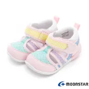 日本月星Moonstar機能童鞋 3E透氣護趾涼鞋款3563粉彩(寶寶段)