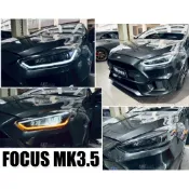 小傑車燈-新品 FORD FOCUS MK3.5 16 17 18年 魚眼 R8燈眉 雙色流水方向燈 大燈