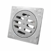 (店+)【蝴蝶衛浴】正304不鏽鋼 台灣製造 4“落水孔蓋 15x15cm 方形排水孔蓋.地排落水頭.地板.浴室孔蓋