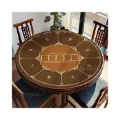 (店+)百家乐桌布 骰寶圆桌布 德州撲克桌布 娱乐遊戲桌布 桌遊圆桌墊 圆形籌碼墊 静音桌垫 掼蛋专用布 橡