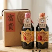 黑豆桑 紅金紅麴2入禮盒組(無麥紅金醬油/天然極品養生紅麴醬油)
