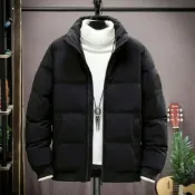 (店+)鋪棉外套男女生秋冬季加絨加厚棉服冬季黑色舒適柔軟保暖刷毛外套防寒防潑水防風外套戶外登山滑雪運動外套禦寒棉衣大尺碼飛行夹克輕羽絨外套 3c65