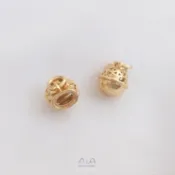 宏雲Hongyun-ala- 14K包金保色招財貓鈴鐺吊墜可鑲戒面手工diy掛件手鍊項鍊飾品吊飾