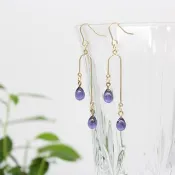 水滴玻璃風鈴耳環【Wisteria】