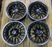 【美麗輪胎館中古物流區】類HAMANN 18吋 5X112 8J ET35 黑色包白鐵唇 8成新