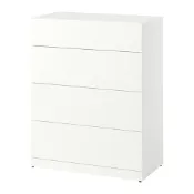 【IKEA 宜家家居】LASTARE 抽屜櫃/4抽，白色，80x42x100 公分