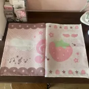 🍀🍎桃園出貨🍀🍎音符草莓日系古早桌布氛圍感可愛宿舍臥室房間書桌手帳棉麻防塵布