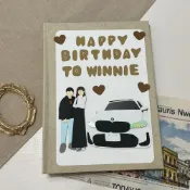 (店+)【預購】客製化手工書｜似顏繪+車款｜相簿人像似顏繪手工卡片手作週年紀念日情人節情侶禮物母親節父親節聖誕節生日感謝相冊相簿